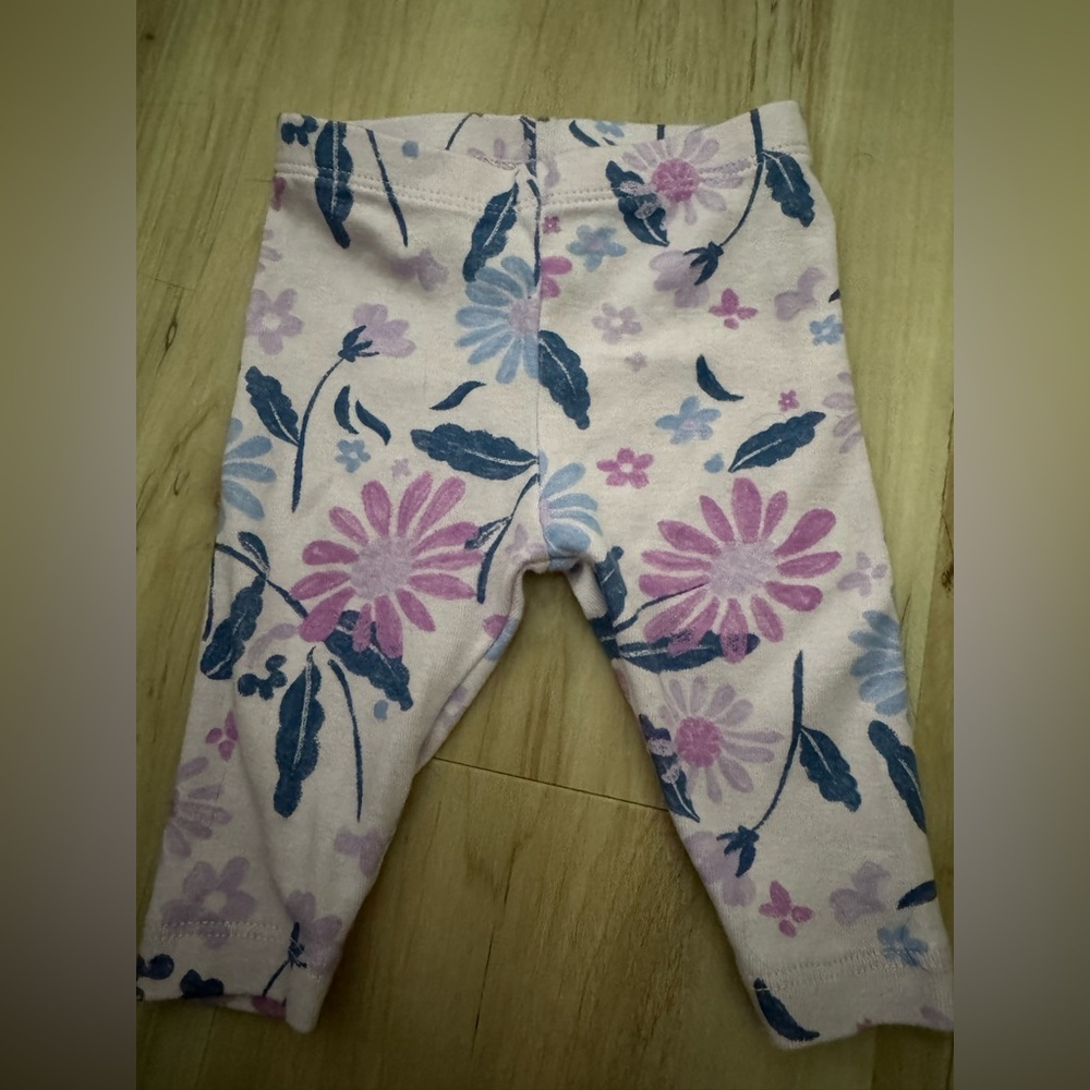 Carter's Floral Print Leggings - Pink, Blue & Purple